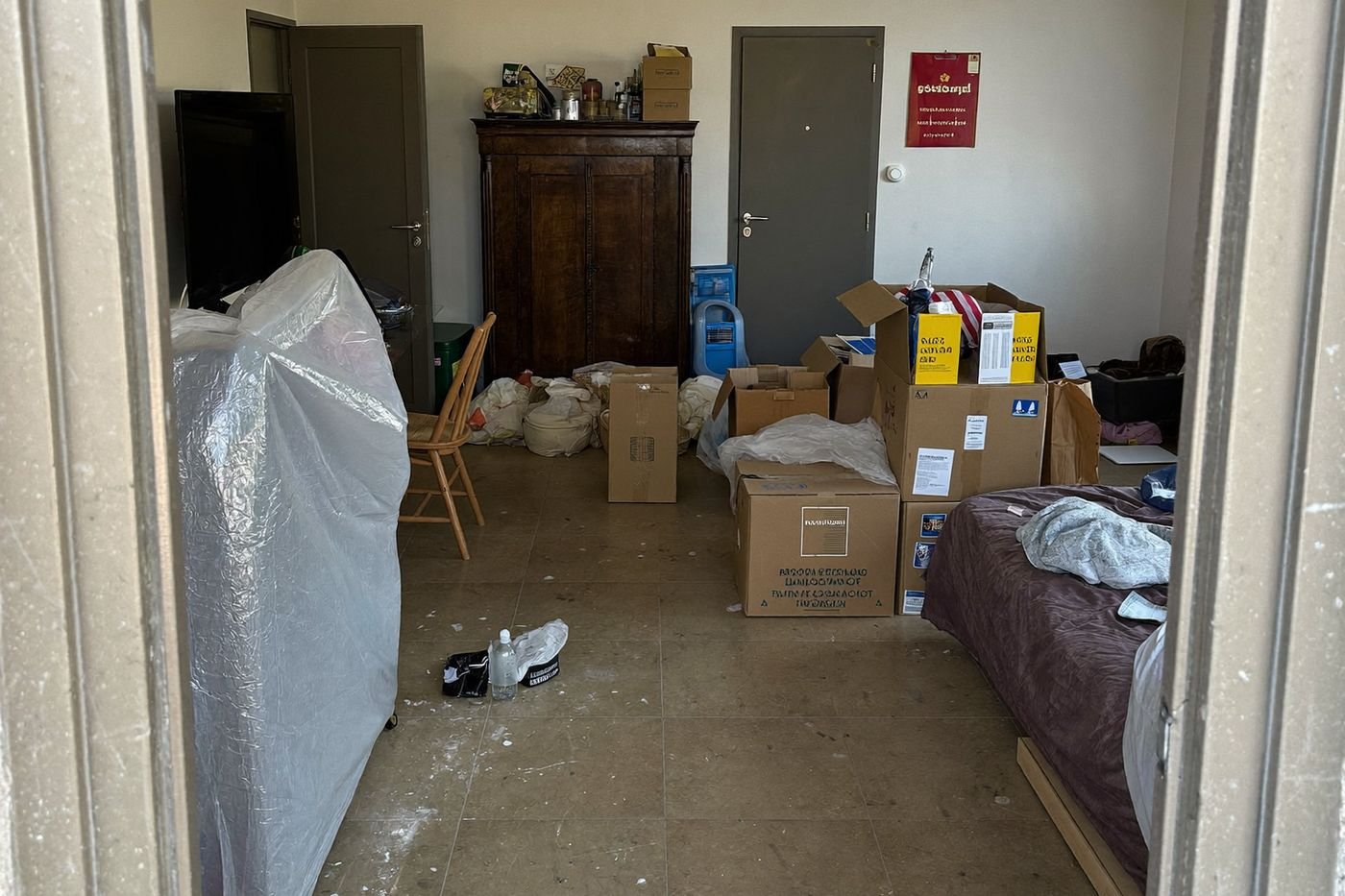 Vollgestellte Wohnung vor Räumung und Grundreinigung