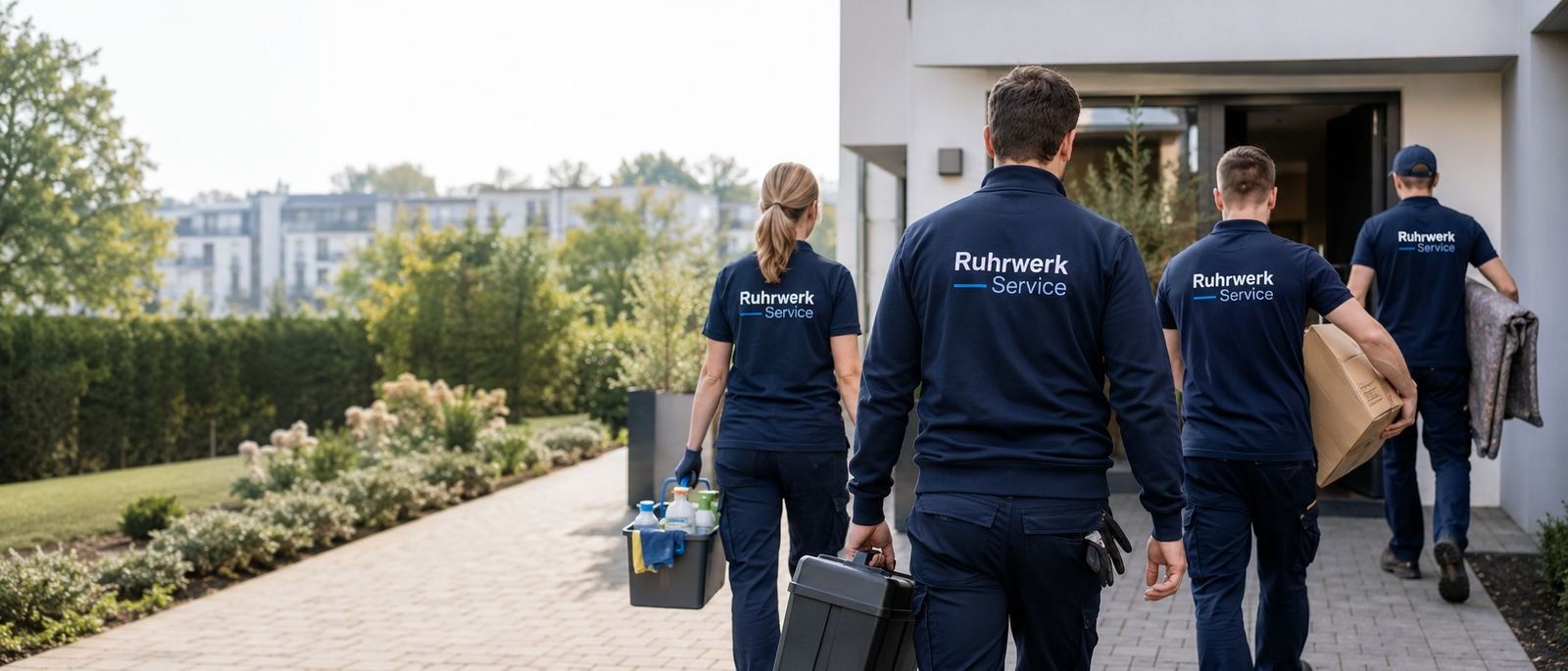 Das Team von RuhrWerk Service auf dem Weg zu einem Auftrag